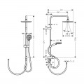 Душова система Showerpipe Reno 220 Hansgrohe VERNIS BLEND 26272000 - Фото 1